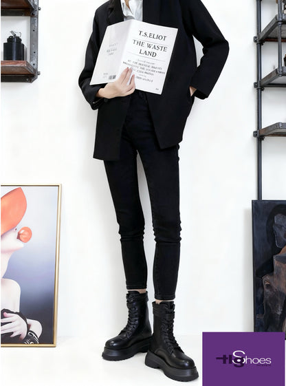 Kadın Kışlık Mikrofiber Deri Orta Topuklu Pamuk Astar Bot – Suya Dayanıklı, Rahat ve Şık